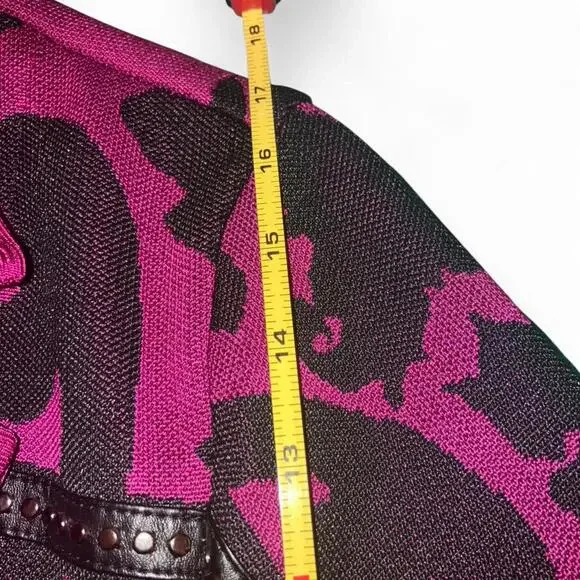 NWOT Y2K Personal Privilege Striped Damask Studded Biker - Picture 5 of 7